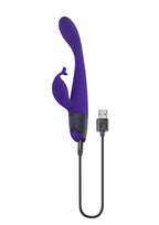 Selopa Plum Passion Rechargeable Silicone Vibrator with Clitoral Stimulator - Purple