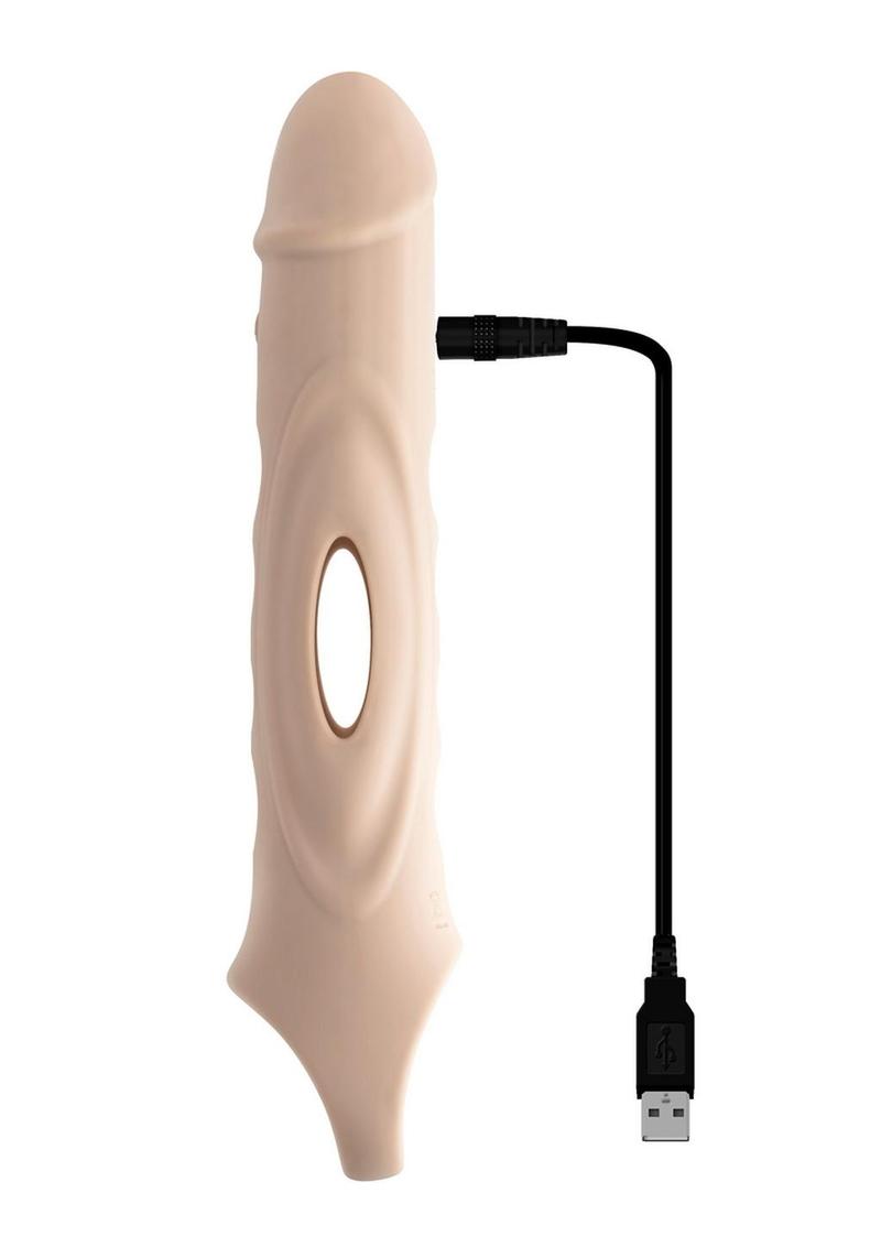 Zero Tolerance Big Boy Extender Rechargeable Silicone Penis Extension with Remote Control - Vanilla