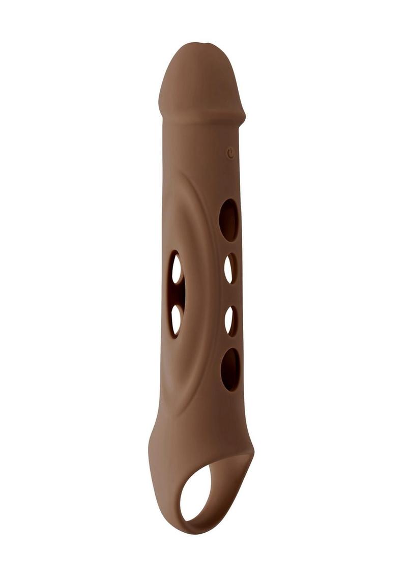 Zero Tolerance Big Boy Extender Rechargeable Silicone Penis Extension with Remote Control - Chocolate