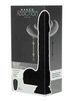 Naked Addiction Noir Rotating & Thrusting Vibrating Rechargeable Silicone Dong with Remote Control 8.6in - Black