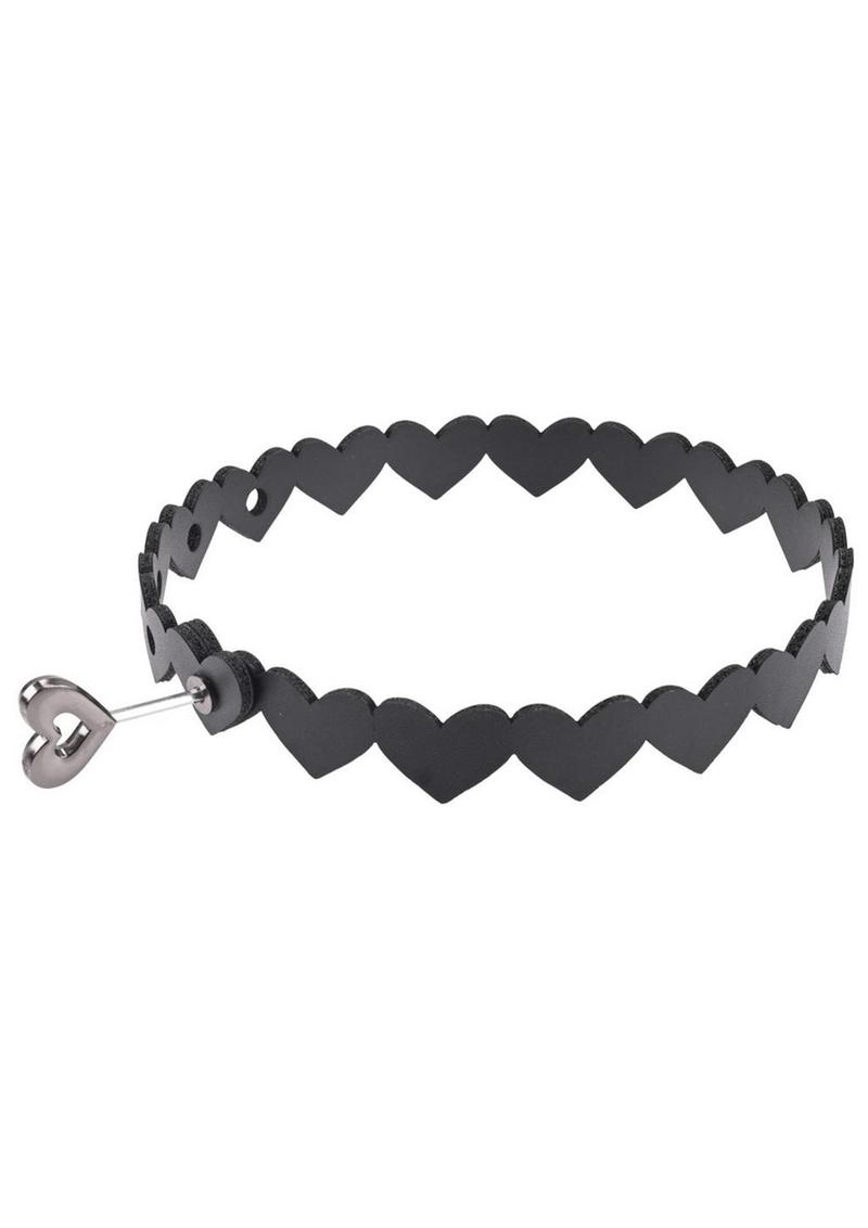 Sex & Mischief Heart Day Collar - Black