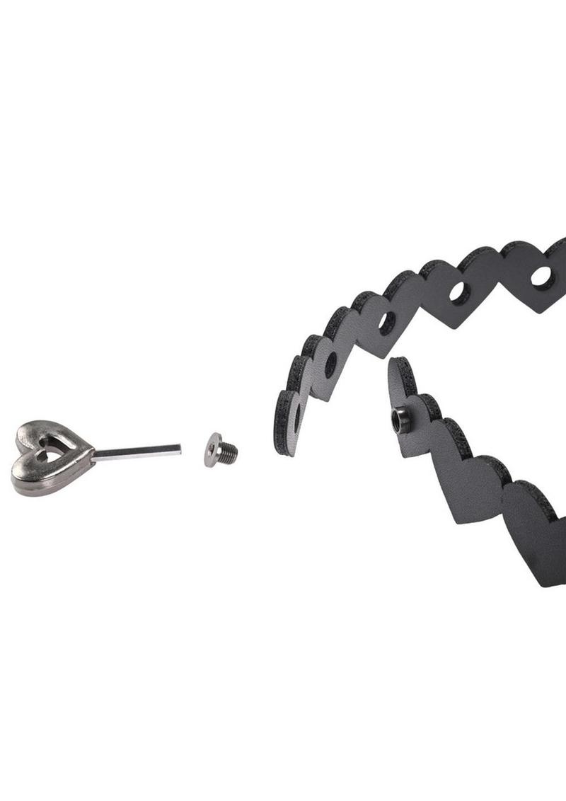 Sex & Mischief Heart Day Collar - Black