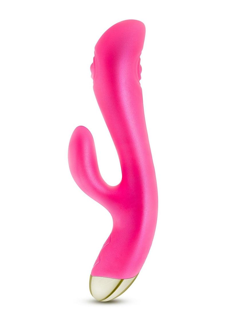 Aria Pleasin' AF Rechargeable Silicone Rabbit Vibrator - Fuchsia