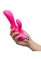Aria Pleasin' AF Rechargeable Silicone Rabbit Vibrator - Fuchsia