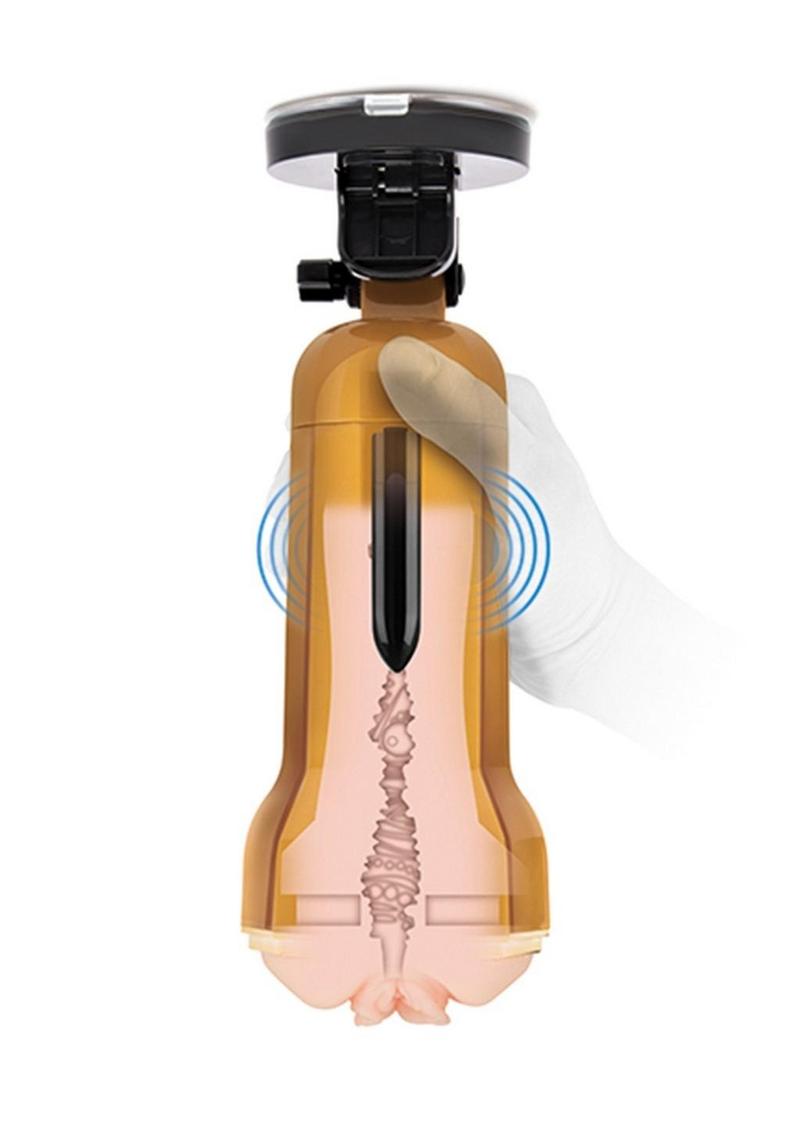 Zolo Vibrating Mountable Stroker - Gold