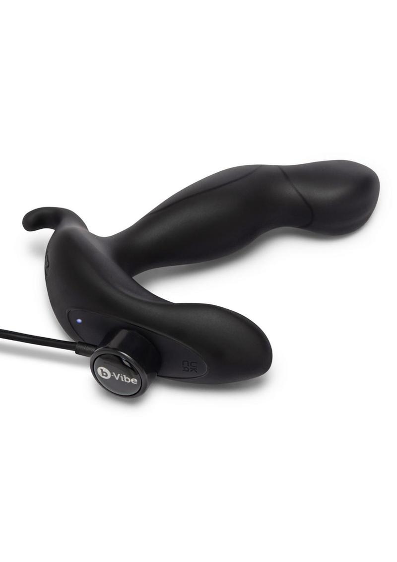 B-Vibe 360 Plug Rechargeable Silicone Rotating and Vibrating Prostate Stimulator with Remote Control - Black