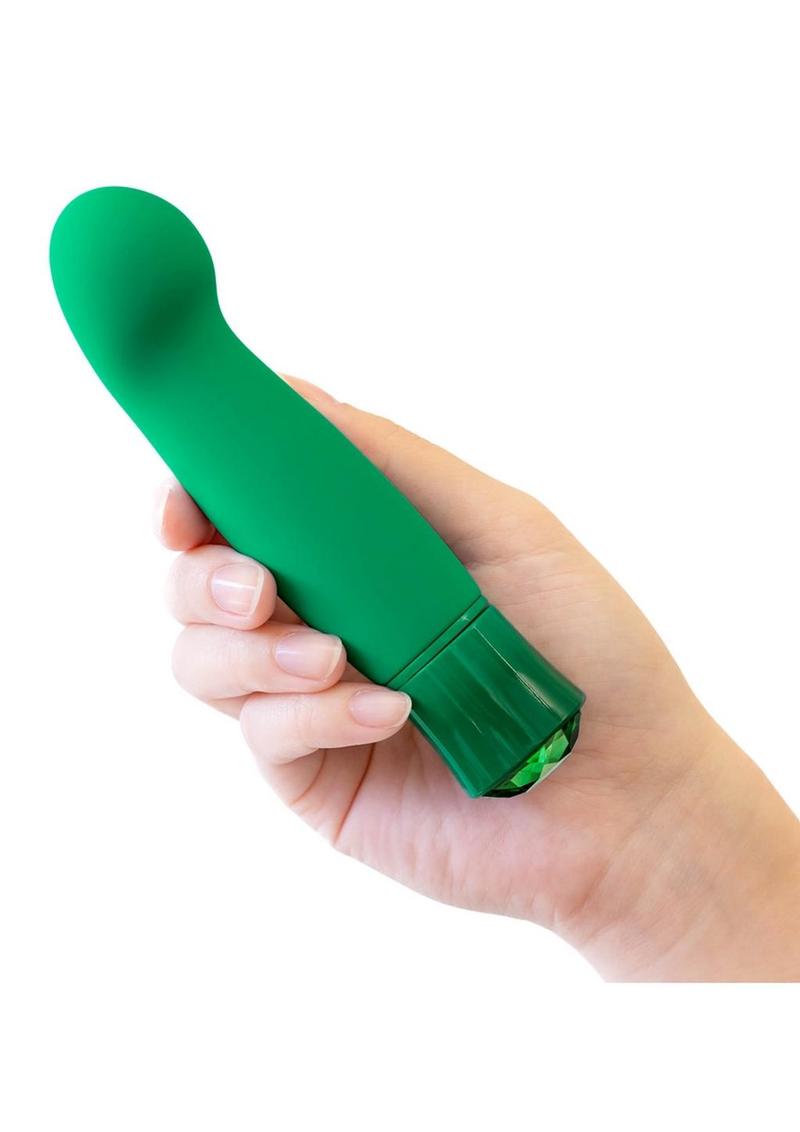 Oh My Gem Enchanting Rechargeable Silicone G-Spot Vibrator - Emerald