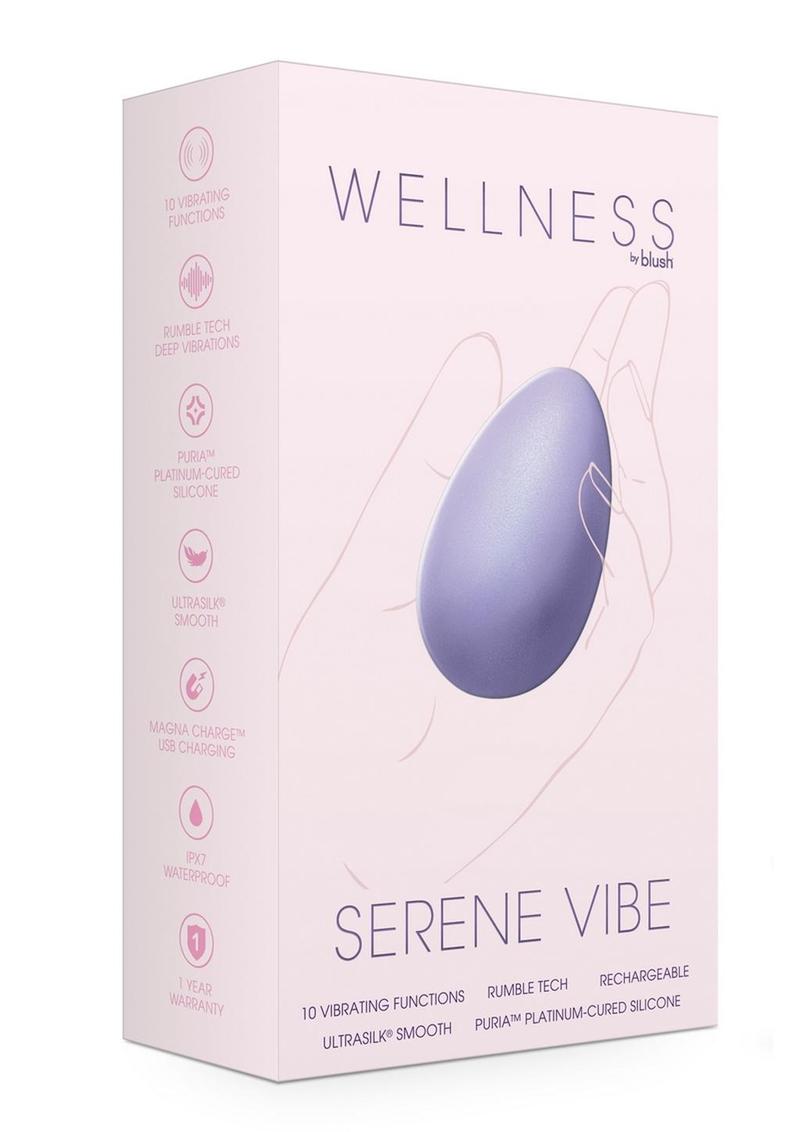 Wellness Serene Vibe Rechargeable Silicone Vibrating Massager with Remote Control - Lavender