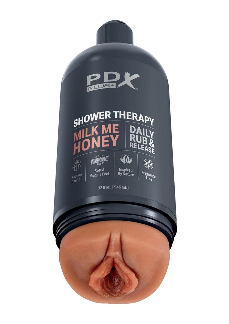 PDX Plus Shower Therapy Milk Me Honey Discreet Stroker - Caramel