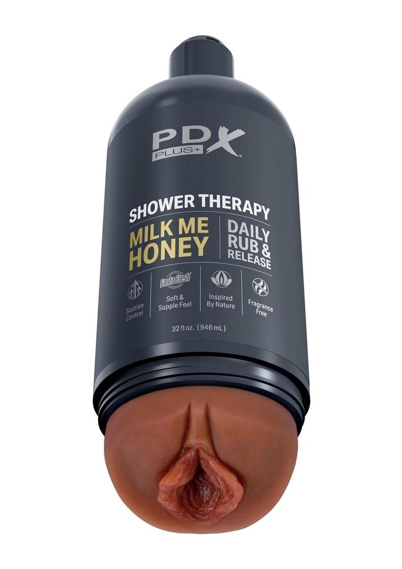 PDX Plus Shower Therapy Milk Me Honey Discreet Stroker - Chocolate