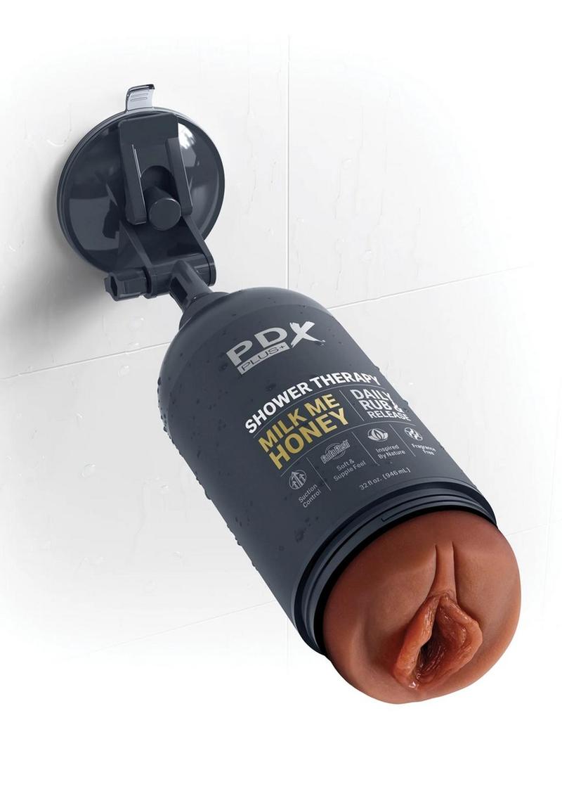 PDX Plus Shower Therapy Milk Me Honey Discreet Stroker - Chocolate