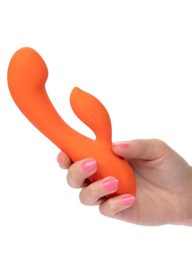 Stella Liquid Silicone Dual G Massager Rabbit Vibrator - Orange