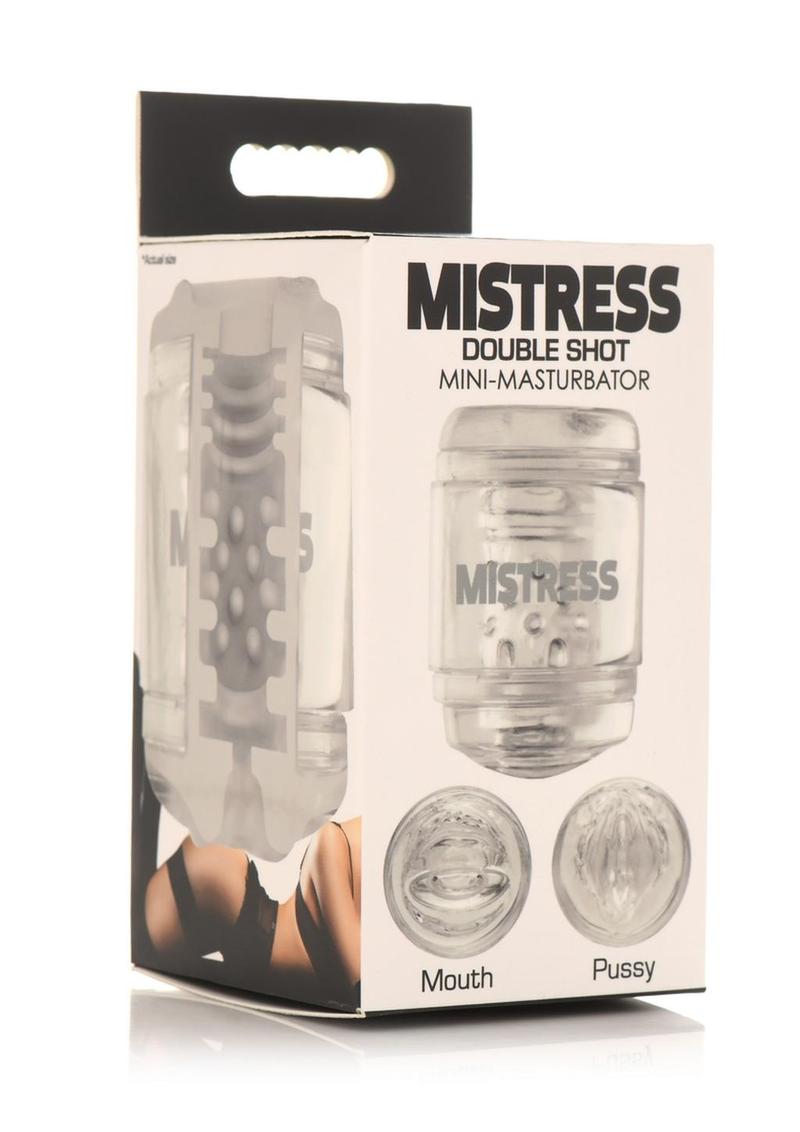 Mistress Double Shot Mouth & Pussy Stroker - Clear
