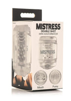 Mistress Double Shot Mouth & Pussy Stroker - Clear