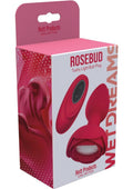 Wet Dreams Rosebud Tushy Light Silicone Butt Plug with Remote Control - Red