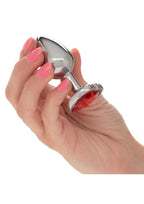 Jewel Ruby Heart Aluminum Anal Plug - Small - Red
