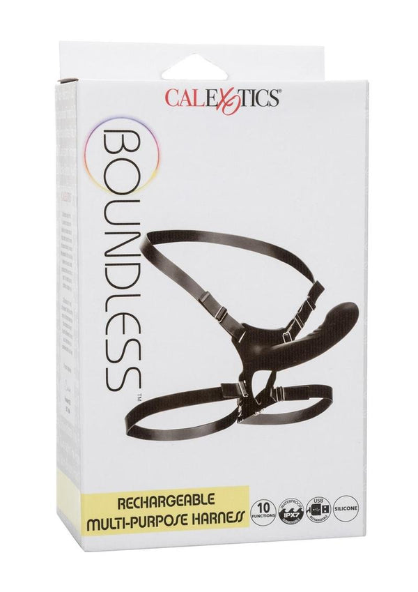 Boundless Rechargeable Multi-Purpose Harness with Dildo - Black