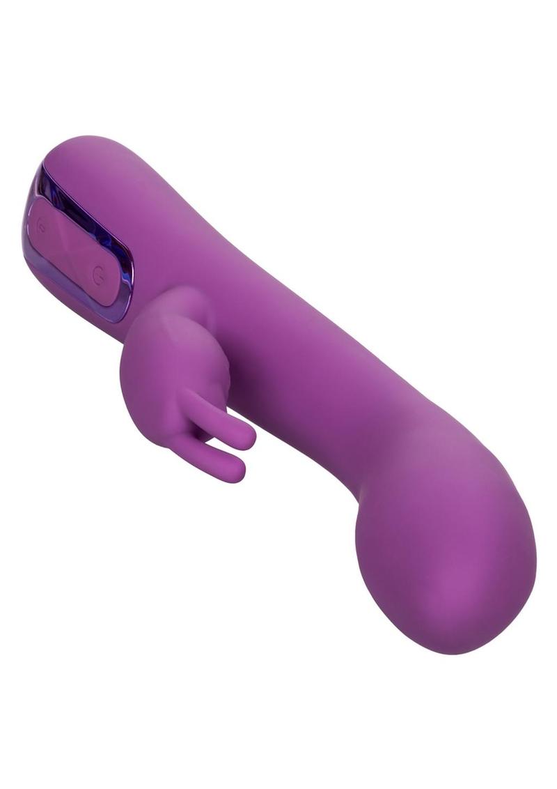 Jack Rabbit Elite Warming Rabbit Rechargeable Silicone Vibrator with Clitoral Stimulator - Purple