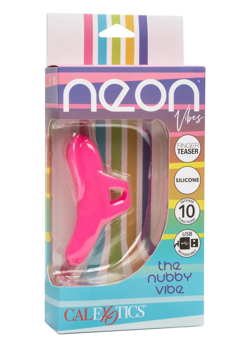 Neon Vibes The Nubby Rechargeable Silicone Finger Vibrator - Pink