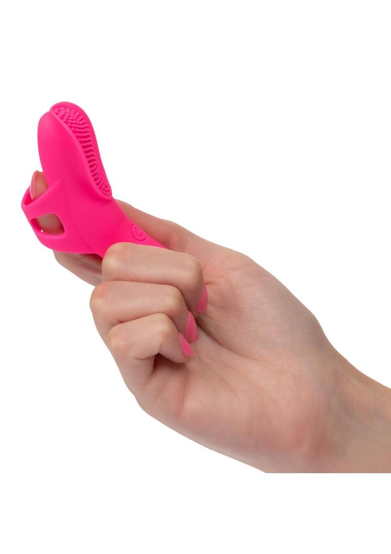 Neon Vibes The Nubby Rechargeable Silicone Finger Vibrator - Pink