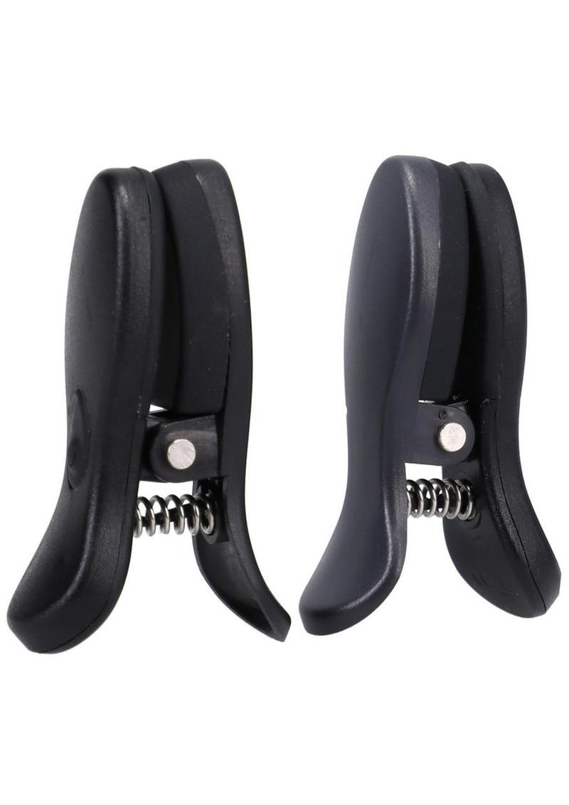 Merci Vibro Grippers Vibrating Nipple Clamps with Rechargeable Case - Black
