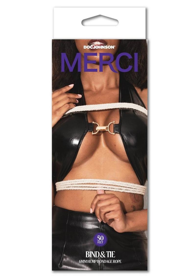 Merci Hogtied Bind & Tie 6mm Hemp Bondage Rope 50ft - Tan