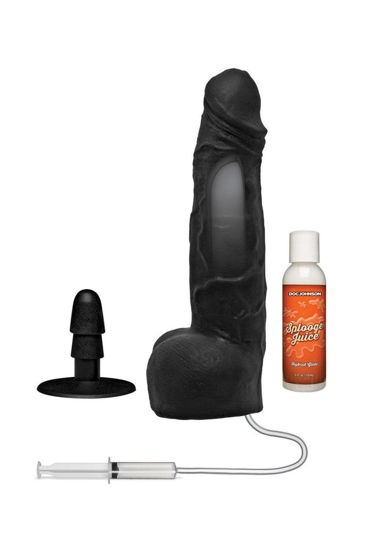 Merci Dual Density Ultraskyn Squirting Cumplay Cock with Removable Vac-U-Lock Suction Cup 10in - Black