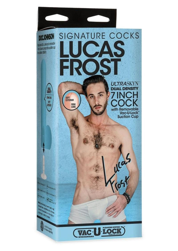 Doc Johnson Signature Cocks Ultraskyn Lucas Frost Dildo with Removable Suction Cup 7in - Vanilla