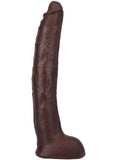 Doc Johnson Signature Cocks Ultraskyn Damion Dayski Dildo with Removable Suction Cup 12in - Chocolate