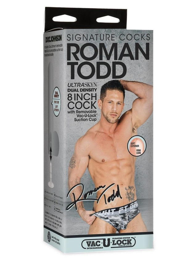 Doc Johnson Signature Cocks Ultraskyn Roman Todd Dildo with Removable Suction Cup 8in - Vanilla