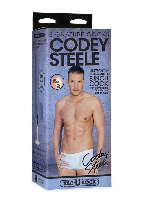 Doc Johnson Signature Cocks Ultraskyn Codey Steele Dildo with Removable Suction Cup 8in - Vanilla