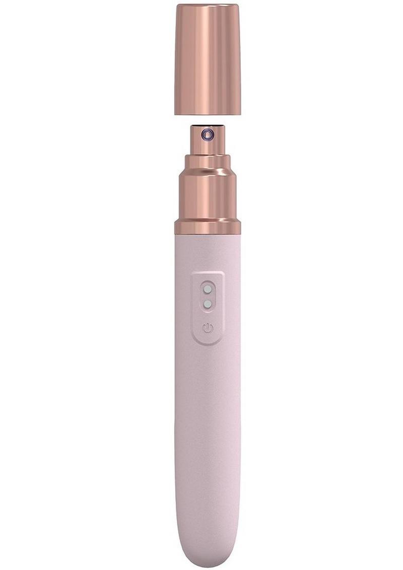 LoveLine The Traveler Rechargeable 10 Speed Travel Vibrator - Pink - Holds Lubricant