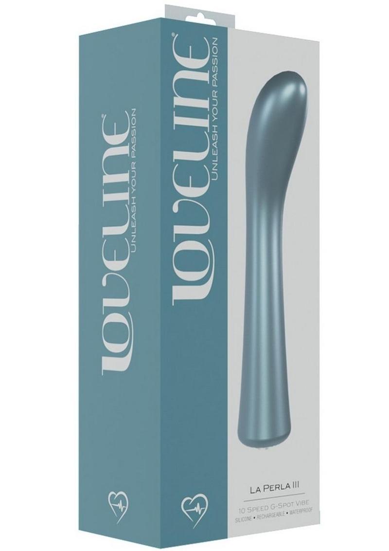 LoveLine La Perla III Rechargeable 10 Speed G-Spot Vibrator - Blue