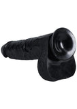RealRock Ultra Realistic Skin Extra Large Straight Dildo with Balls and Suction Cup 15in - Black
