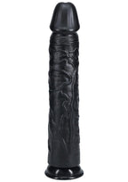 RealRock Ultra Realistic Skin Extra Large Straight Dildo with Suction Cup 14in - Black