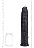 RealRock Ultra Realistic Skin Extra Large Straight Dildo with Suction Cup 14in - Black