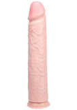RealRock Ultra Realistic Skin Extra Large Straight Dildo with Suction Cup 15in - Vanilla