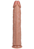 RealRock Ultra Realistic Skin Extra Large Straight Dildo with Suction Cup 15in - Caramel