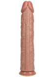 RealRock Ultra Realistic Skin Extra Large Straight Dildo with Suction Cup 15in - Caramel