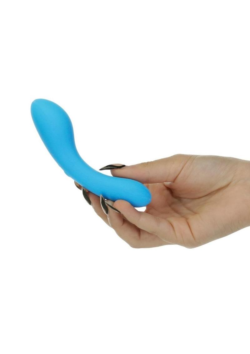 Swan Mini Swan Wand Rechargeable Silicone Glow in the Dark Massager - Blue