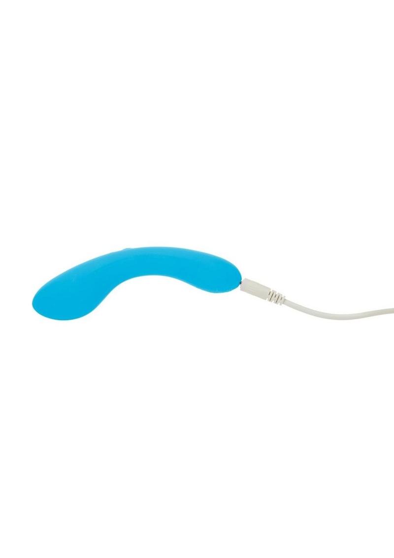 Swan Mini Swan Wand Rechargeable Silicone Glow in the Dark Massager - Blue