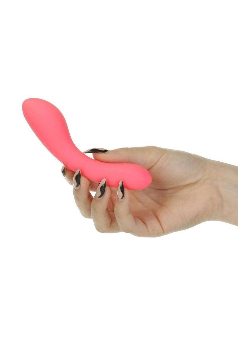 Swan Mini Swan Wand Rechargeable Silicone Glow in the Dark Massager - Pink