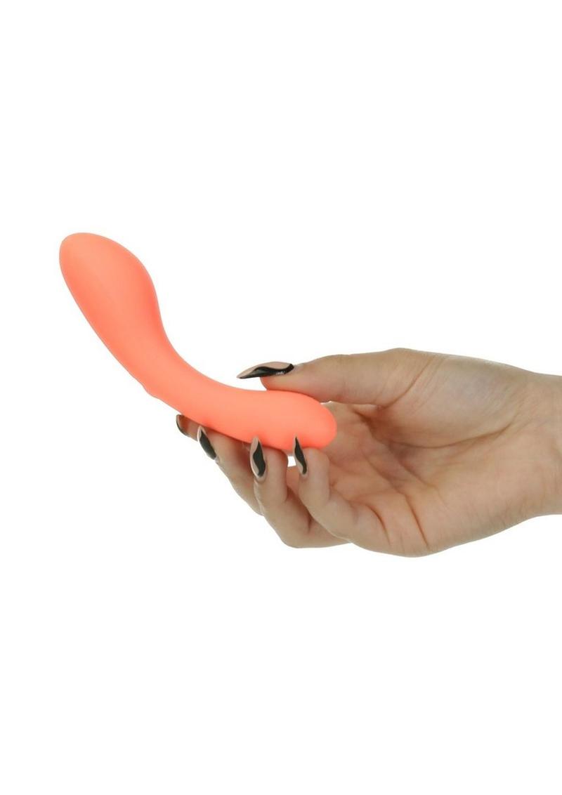 Swan Mini Swan Wand Rechargeable Silicone Glow in the Dark Massager - Orange