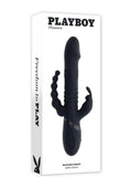 Playboy Big Bunny Energy Rechargeable Silicone Triple Stimulation Rabbit Vibrator - Black