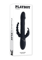 Playboy Big Bunny Energy Rechargeable Silicone Triple Stimulation Rabbit Vibrator - Black
