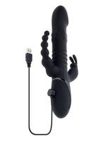 Playboy Big Bunny Energy Rechargeable Silicone Triple Stimulation Rabbit Vibrator - Black