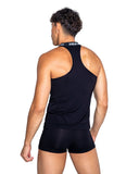 Playboy Men's Tuxedo Modal Tank - Black/White detail