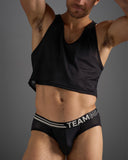 TEAMM8 Racer Mesh Crop Singlet - Jet Black