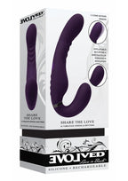 Share The Love Rechargeable Silicone Strap-On - Purple