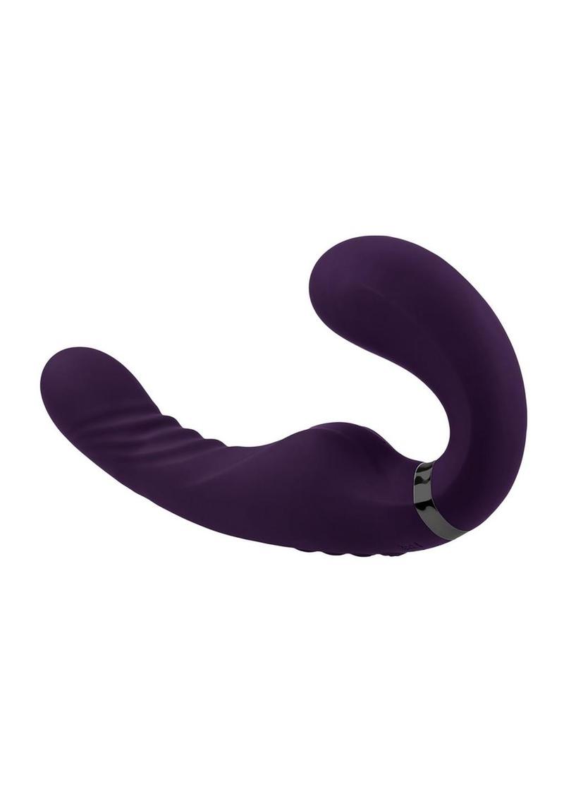 Share The Love Rechargeable Silicone Strap-On - Purple